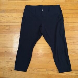 Lululemon Align High Rise Crop with Pockets 23"‎ Black Plus Size 20 Nulu Yoga